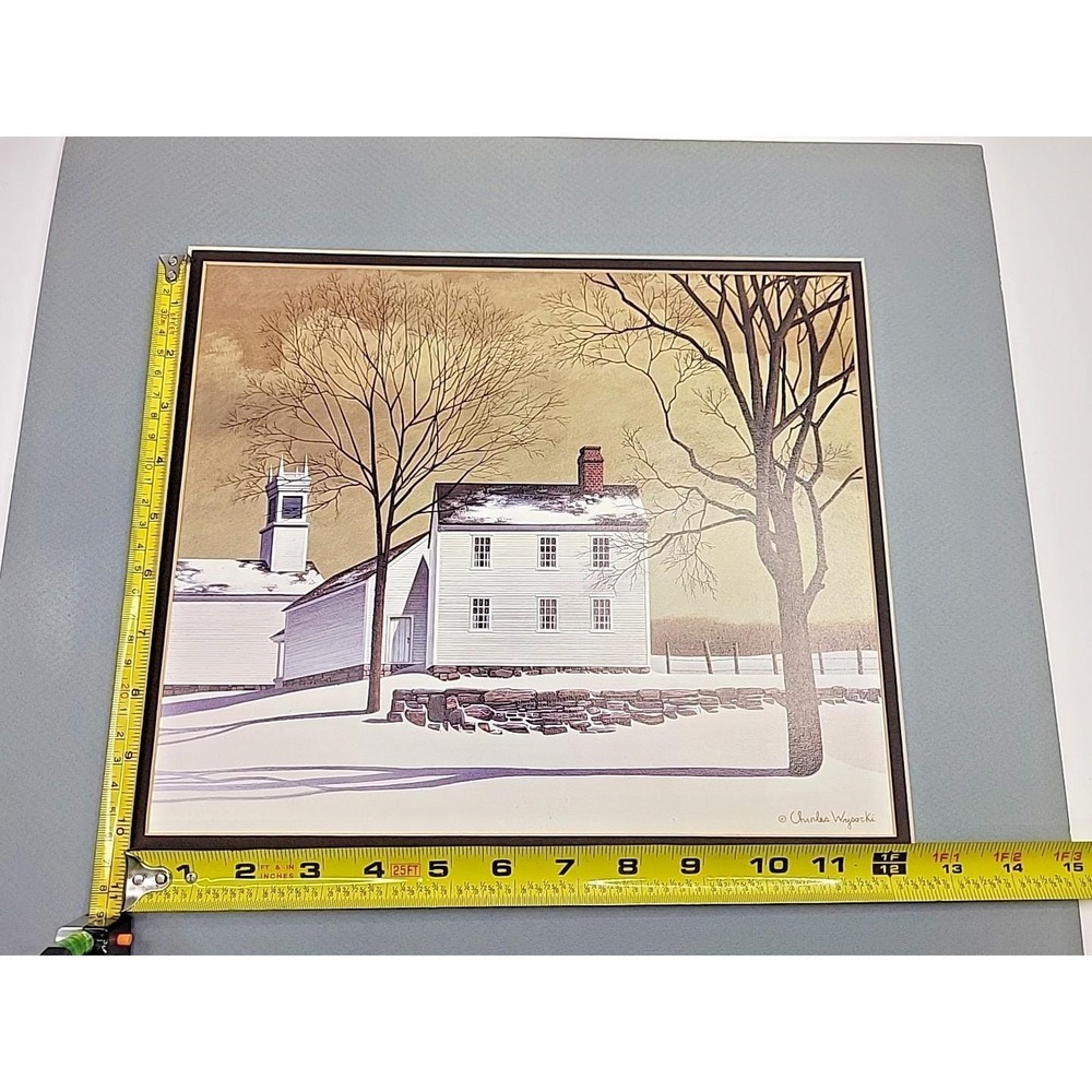 Home of Reverend Bunker By Charles Wysocki Print 1980s Winter Americana Unframed - Picture 9 of 9